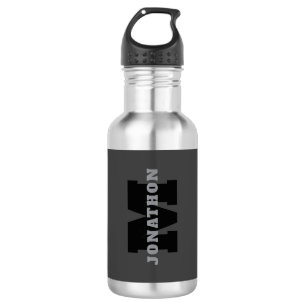 Your Name or Business Name   Modern Masculine Grey 532 Ml Water Bottle