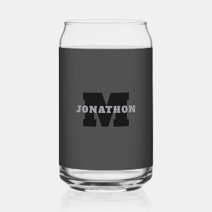 Your Name or Business Name   Modern Masculine Grey Can Glass