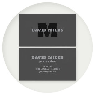 Your Name or Business Name Modern Masculine Grey Card