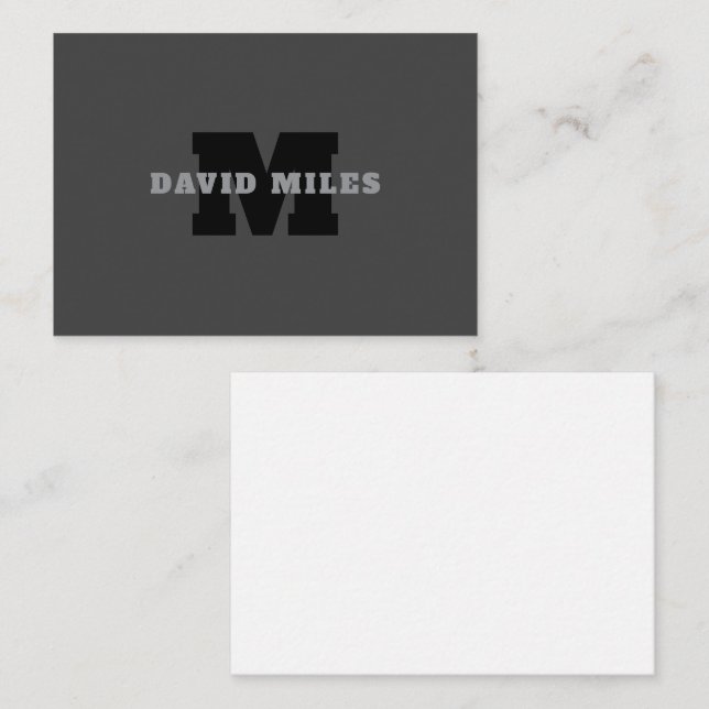 Your Name or Business Name | Modern Masculine Grey Card (Front/Back)