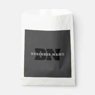 Your Name or Business Name Modern Masculine Grey Favour Bags