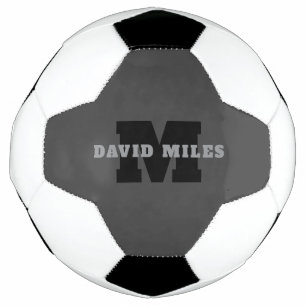 Your Name or Business Name   Modern Masculine Grey Football