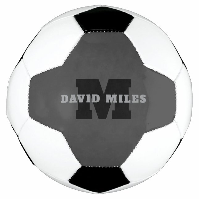 Your Name or Business Name | Modern Masculine Grey Football (Front)