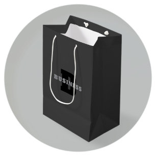 Your Name or Business Name Modern Masculine Grey Medium Gift Bag
