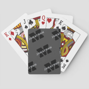 Your Name or Business Name   Modern Masculine Grey Playing Cards