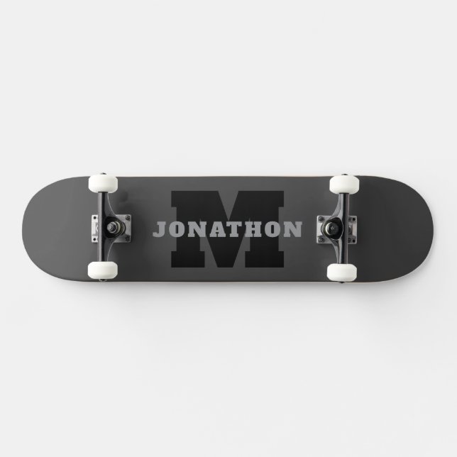 Your Name or Business Name | Modern Masculine Grey Skateboard (Horz)