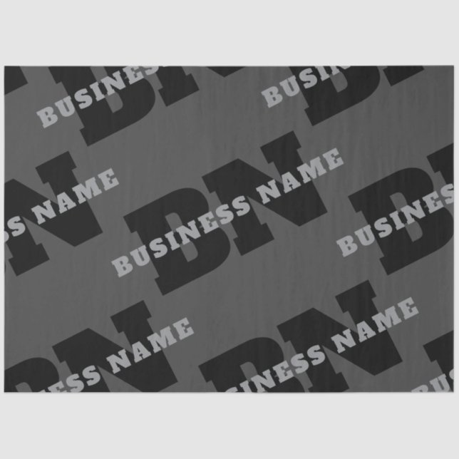 Your Name or Business Name | Modern Masculine Grey Tissue Paper (Front)