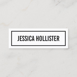 Your Name or Business's Name   Modern Black Border Mini Business Card