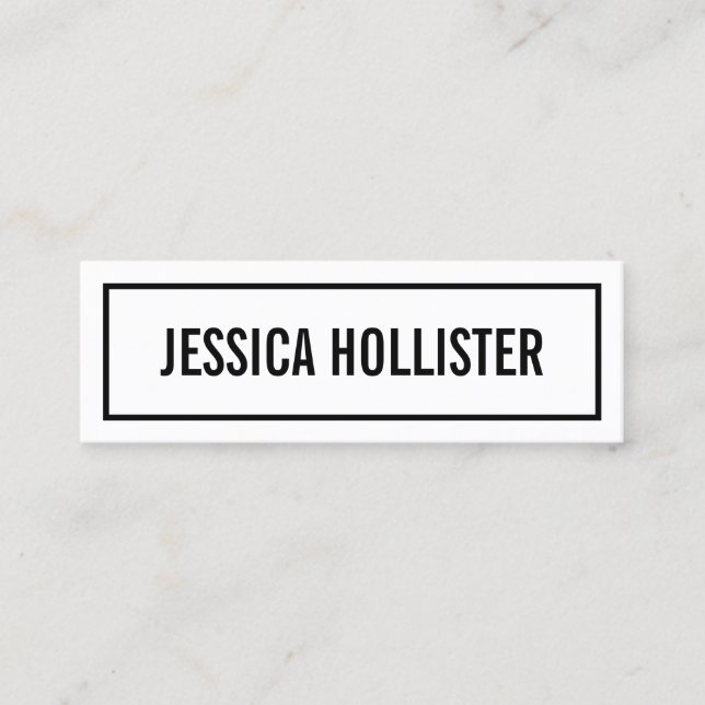 Your Name or Business's Name | Modern Black Border Mini Business Card (Front)