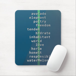 Your name or message with crossword puzzles? Blue Mouse Mat