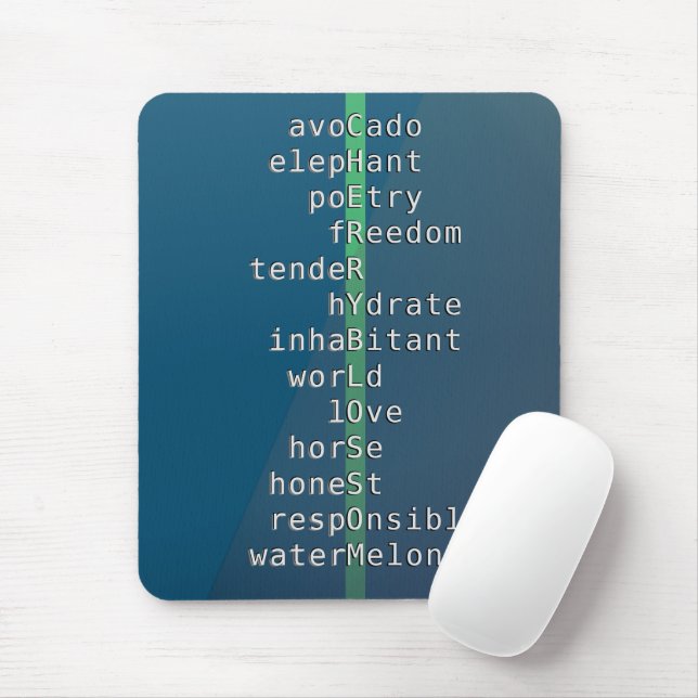 Your name or message with crossword puzzles? Blue Mouse Mat (With Mouse)