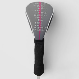 Your name or message with crossword puzzles? golf head cover
