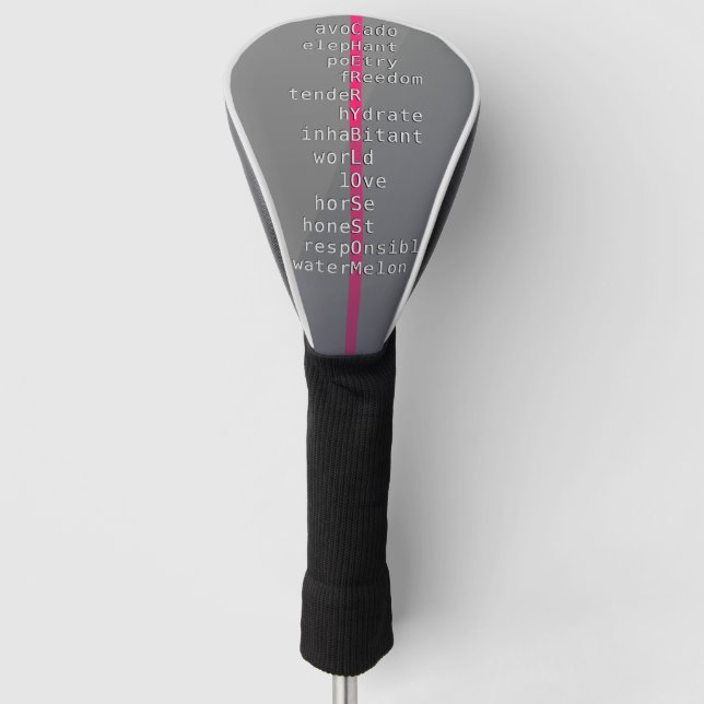 Your name or message with crossword puzzles? golf head cover (Front)