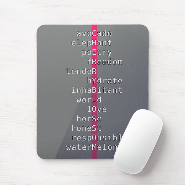 Your name or message with crossword puzzles? Grey Mouse Mat (With Mouse)