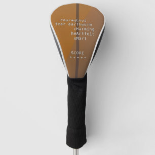 Your name or message with Crosswords? Over brown Golf Head Cover