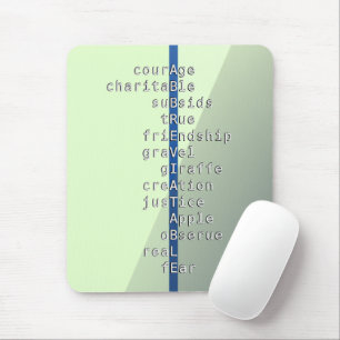Your name or message with Crosswords? Over green Mouse Mat