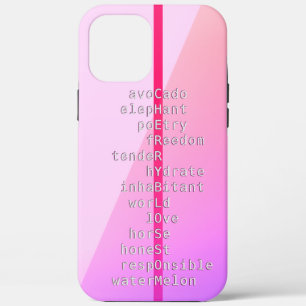 Your name or message with crosswords? Over pink  iPhone 12 Pro Max Case