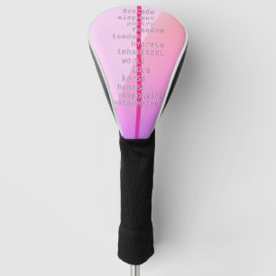 Your name or message with crosswords? Over pink Golf Head Cover