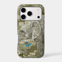 Your Name or Quote Camo Elephant Trendy Camo
