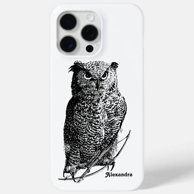 Your Name or Quote Owl Bow and Arrow Case-Mate iPhone Case (Back)