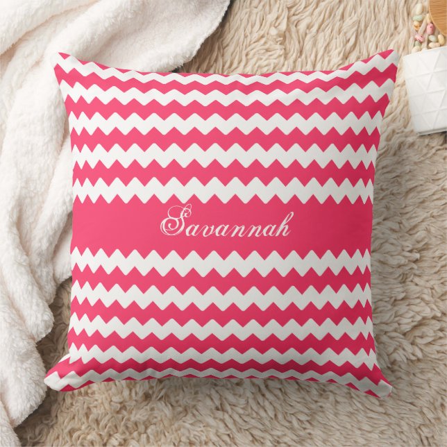Your Name or Quote You Choose Colour Zigzag Patter Cushion (Blanket)