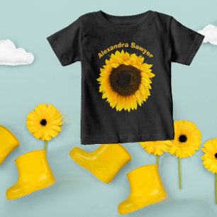Your Name or Short Quote Sunflower Baby T-Shirt