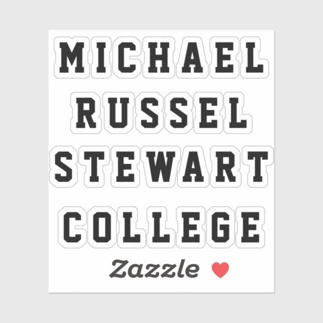 Your Name or Text 4 Lines Transparent Stickers (Sheet)