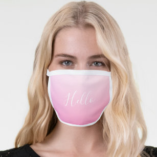Your Name or Word   Pink Gradient Ombre Face Mask