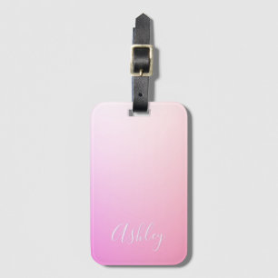 Your Name or Word Pink Ombre Gradation Luggage Tag