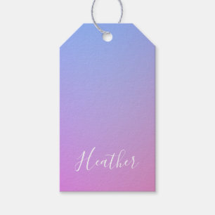 Your Name or Word   Purple Pink & Blue Gradient Gift Tags