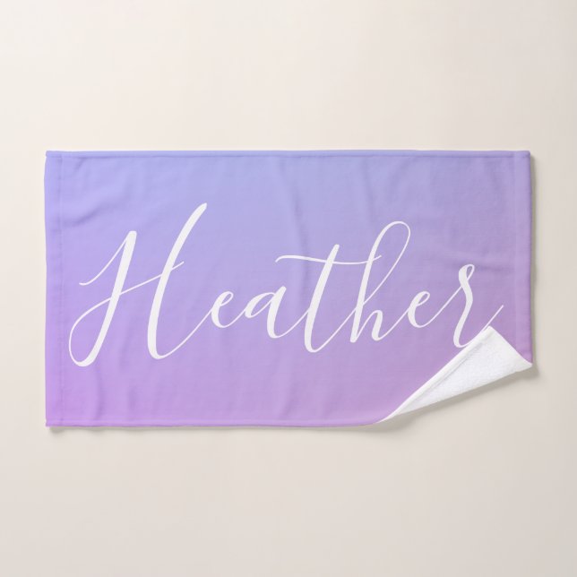 Your Name or Word | Purple Pink & Blue Gradient Hand Towel (Hand Towel)