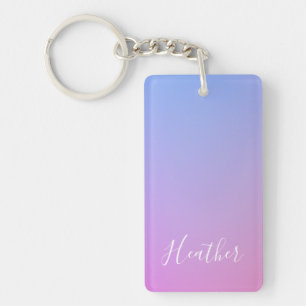 Your Name or Word   Purple Pink & Blue Gradient Key Ring