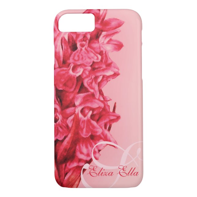 Your name Orchid floral red iphone case (Back)