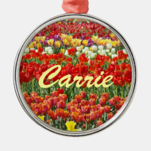 Your Name Ornaments custom Tulip Flowers