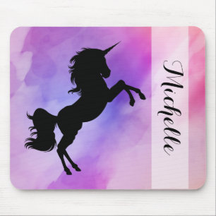 Your Name Pastel Unicorn Mouse Pad
