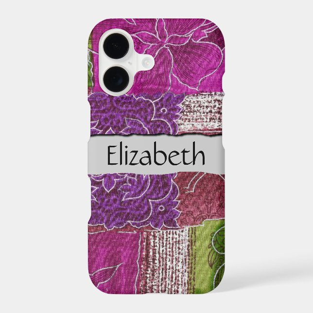 Your Name - Patchwork, Flowers, Swirls - Pink (Back)