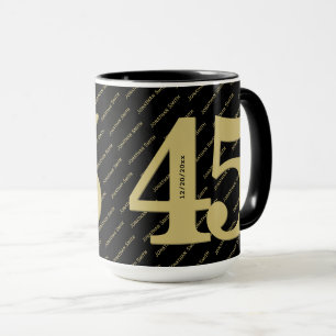 Your Name Pattern - Black  & Gold - Bold 45 Mug