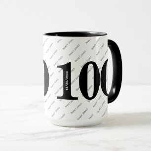 Your Name Pattern - Black & White - Bold 100 Mug