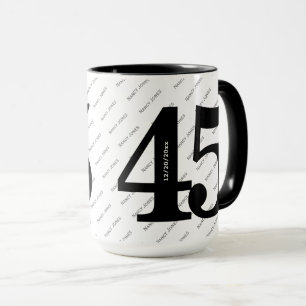 Your Name Pattern - Black & White - Bold 45 Mug