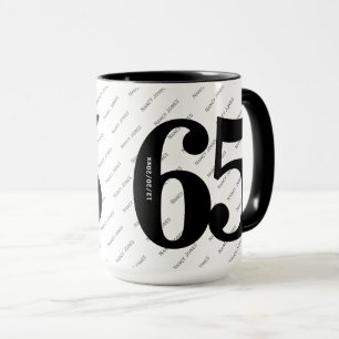 Your Name Pattern - Black & White - Bold 65 Mug