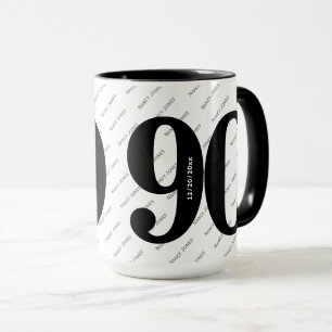 Your Name Pattern - Black & White - Bold 90 Mug