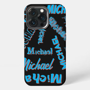 Your name pattern monogram blue red black colour iPhone 13 pro case