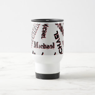 Your name pattern monogram rose colour shadow travel mug