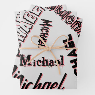 Your name pattern monogram rose colour shadow wrapping paper sheet