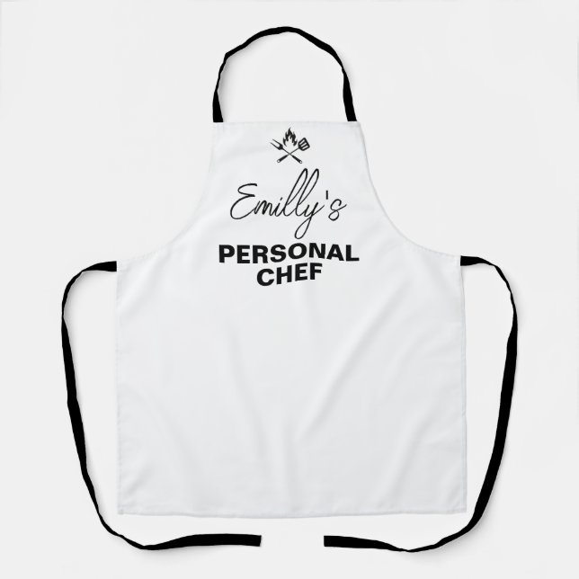 Your NAME Personal Chef -Funny Valentine’s Day Apron (Front)