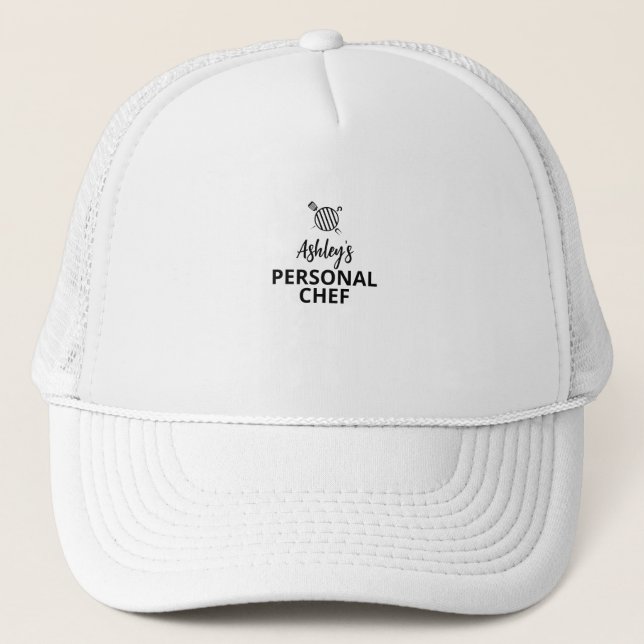 Your NAME Personal Chef, Grill hat, Personalised Trucker Hat (Front)