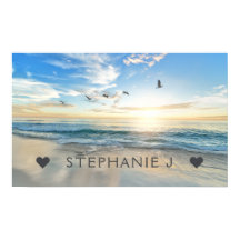 Your Name Personalised Beach Scene with Seagulls