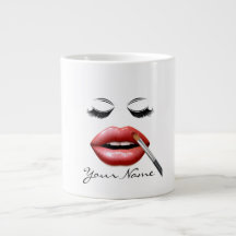 Your Name Personalised Lips And Eyelashes Coffee