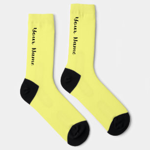YOUR NAME Personalised Yellow Crew Socks