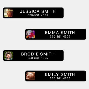 Your Name, Photo & Phone Sticker Labels Template